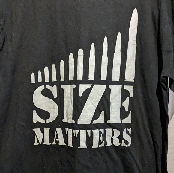 Men's shirt "Size matters" with graphic. XL. New. A3 - Picture 2 of 4